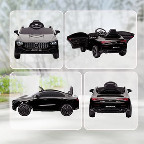 AIYAPLAY Dziecięcy pojazd elektryczny, zdalnie sterowany, z kółkami treningowymi, LED, klaksonem, dla dzieci 3-6 lat, Czarny