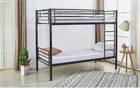 Lózko pietrowe "ADAM" - 90 x 190 cm - Metal - Czarny