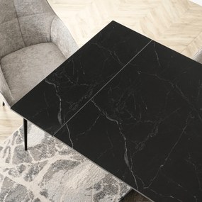 Ceramiczny stół z funkcją rozkładania Devon 160-220 cm, czarny marmur/czarny