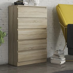 Komoda ADRIANO 70 cm do Salonu Sypialni 5 Szuflad Dąb sonoma
