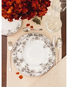 Biało-jasnoszare porcelanowe talerze zestaw 6 szt. deserowe ø 19 cm Foliage gray – Villa Altachiara