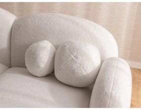 Kremowy narożnik z materiału bouclé (prawostronny/z szezlongiem) Orbit – Ropez