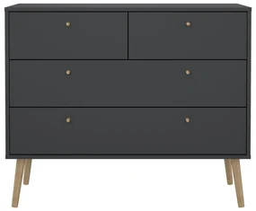 Antracytowa niska komoda 99x82 cm Bodo – Tvilum