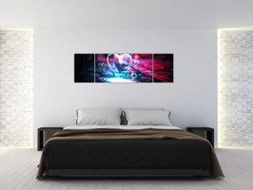 Obraz świetlistego serca (170x50 cm)