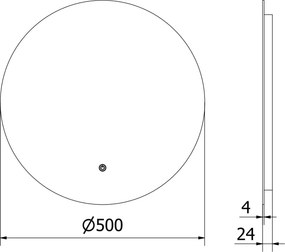 Mexen Erg lustro łazienkowe podświetlane, okragłe 50 cm, LED 6000K, antypara - 9823-050-050-611-00