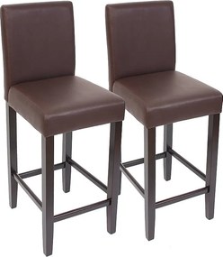 Stołek barowy Cesena (zestaw 2),  brązowy, ciemne nóżki