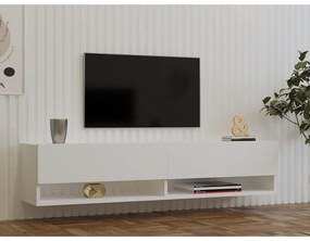 Biała szafka pod TV 141x31x30 cm Arges – Kalune Design