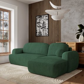 Masseno Narożnik MODENZA z funkcją spania i pojemnikiem na pościel Narozniki L, Rozkładana sofa - Zielony, POSO 14