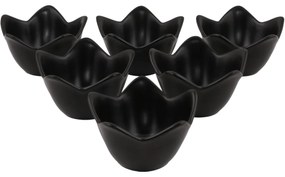 Zestaw 6 misek ceramicznych Lotus 11,8 cm, czarny