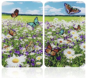 Szklane płyty na kuchenkę, 2 sztuki, Summer Meadow, Maximex