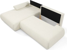Masseno Narożnik DELTA z funkcją spania i pojemnikiem na pościel Narozniki L, Rozkładana sofa - Kremowy, PUENTE 03