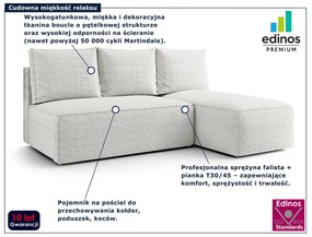 Biała sofa narożna z pojemnikiem S0-B04