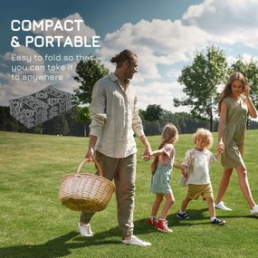 Outsunny Dywan do użytku zewnętrznego Wodoodporny Dwustronny Czarno-szary Wysokiej jakości 182x274cm | Aosom PL