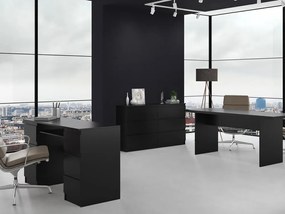 Komoda z 6 szufladami bez uchwytów Malwa M6/140 CZARNY