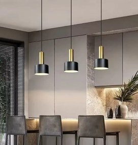 Lampa sufitowa loftowa metalowa wisząca AT36-3SZ-Czarny+Złoty