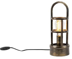 Lampa stołowa art deco brązowa 35 cm - Kevie ArtDeco Oswietlenie wewnetrzne