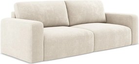 Kremowa rozkładana/ze schowkiem sofa z tkaniny szenilowej 252 cm Kona – Makamii