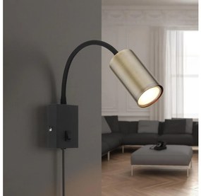 Globo 57911WM - Lampa ścienna ROBBY 1xGU10/25W/230V czarna/mosiądz