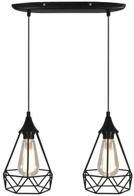 Podwójna czarna lampa wisząca - 3X K214 B5-Z30