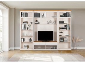 Biały zestaw pod TV z litego drewna sosnowego 288x223 cm Anita – Støraa