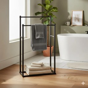 Czarny stojak na ręczniki B5-C57