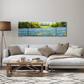 Obraz - Ścieżka w polu, obraz olejny (170x50 cm)