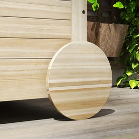 Outsunny 185 L Skrzynia Do Przechowywania Na Zewnątrz, z Kołami, Odporna na Warunki Atmosferyczne, Drewno Jodłowe, 110 x 50 x 50 cm, Jasnobrązowa