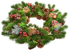 Świąteczny ozdobiony wieniec świerkowy Winter Dream, 40 cm