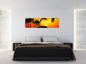 Obraz - papugi i słonie (170x50 cm)