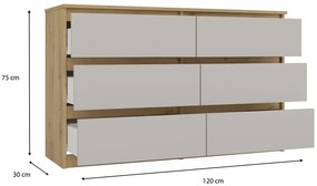 Komoda z szufladami kaszmir + dąb artisan Tesso