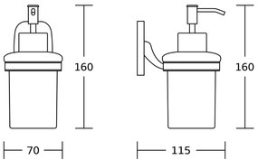 AQUALINE RB119 Rumba Dozownik mydła 160 ml, szkło mleczne