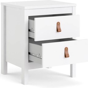 Biała szafka nocna z szufladami Madrid