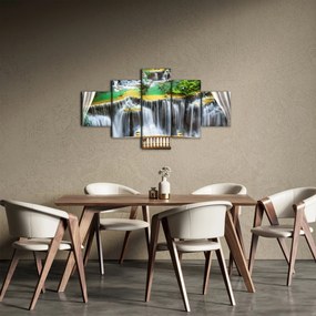 Obraz - Widok magicznych wodospadów (125x70 cm)