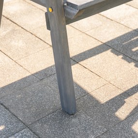 Outsunny Ławka Ogrodowa ze Stołem Lite Drewno z Otworem na Parasol Brązowa | Aosom PL