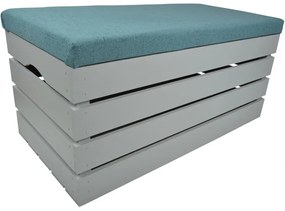 Pufa kufer skrzynia drewniana sosnowa siedzisko 80cm malowana szara