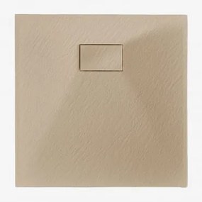 Kwadratowy, Antypoślizgowy I Ultracienki Brodzik Z Żywicy Smc Soho Marrón Arena Claro & 70 X 70 Cm - Sklum
