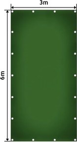 Plandeka JAGO 650 g/m², aluminiowe oczka, zielona, 3x6 m