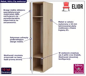 Wysoki słupek z drzwiczkami dąb sonoma + biały - Stiker