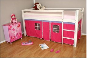 Łóżko piętrowe 208x110x97 cm różowe