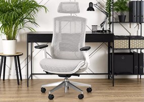 Kirtoz – ergonomiczny fotel obrotowy beżowy do biura, gry i nauki