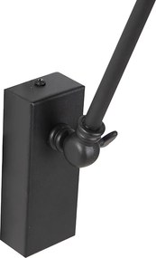 Designerska lampa ścienna czarna regulowana - Luna