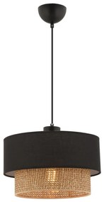 Lampa wisząca ECHO na przewodzie 1xE27/60W/230V, czarna/brązowa