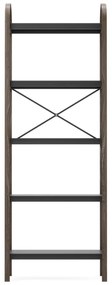 Czarny regał w dekorze orzecha 61x170 cm Bellwood – Umbra