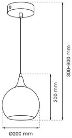 Okrągła lampa wisząca w stylu glamour - N65-Cordon