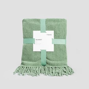 Koc szenilowy CHENILLE pistacjowy 130x170 cm HOMLA