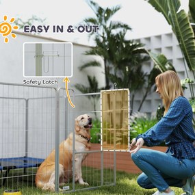 Wybieg dla zwierząt PawHut, ogrodzenie dla psów, elastyczny plac zabaw, nierdzewna stal