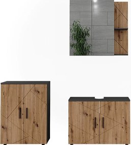 Zestaw mebli łazienkowych antracyt/artisan 80x30x59 irma