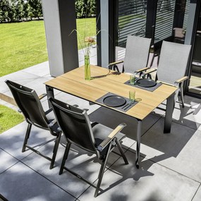Fotel ogrodowy z tekowymi podłokietnikami Diamond antracytowy KETTLER 0103901-7500