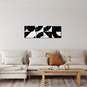 Obraz - Abstrakcja geometryczna N⁰2 (z zegarem) (90x30 cm)