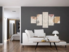 Obraz - Balony nad miastem, ciepłe odcienie (125x70 cm)
